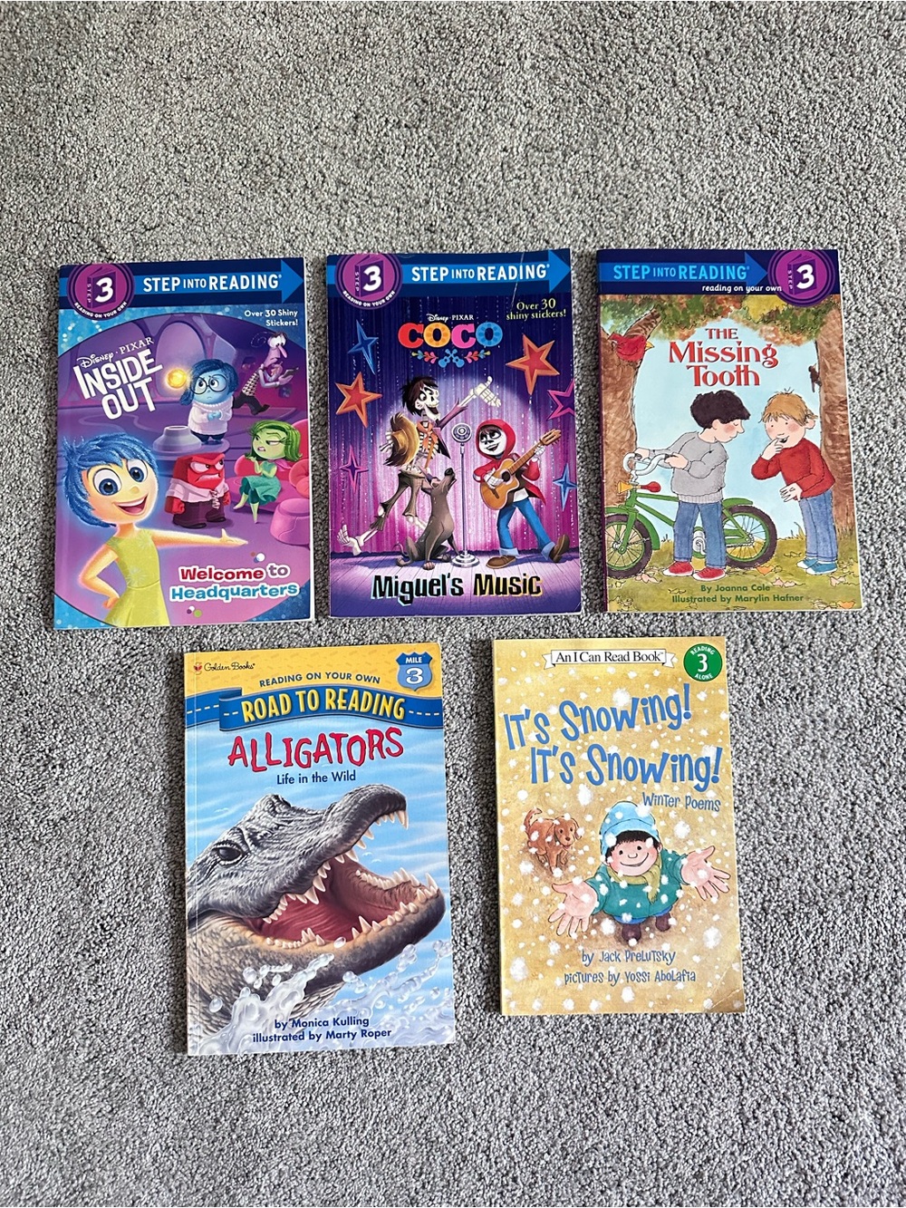 Set of 5 Level 3 Step into Reading Books.